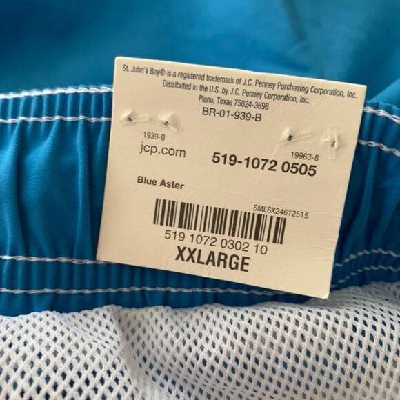 ST JOHN'S BAY Men's XXL Swim Trunks Mesh Lining Drawstring Closure Pockets NEW - Picture 6 of 7